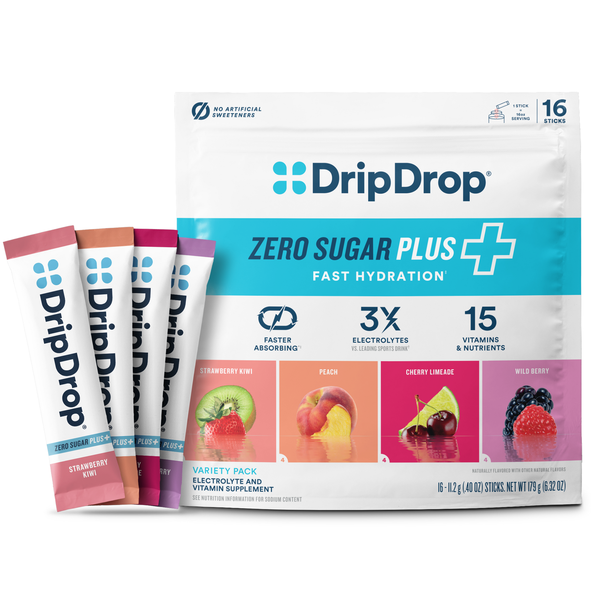 dripdrop-zero-sugar-plus-strawberry-kiwi-peach-cherry-limeade-wild-berry-16-oz-sticks-16-count-y4 Pouch_16ct_Front16ozSticks_VSPlus_Variety_B.png